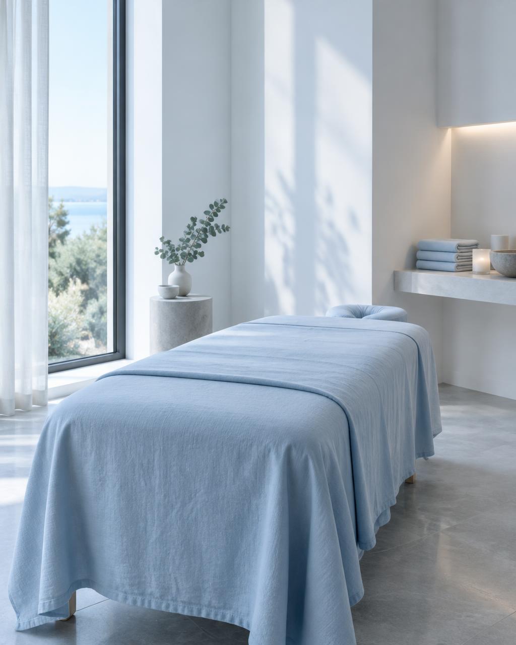 Rustige spa-ruimte met massagebank